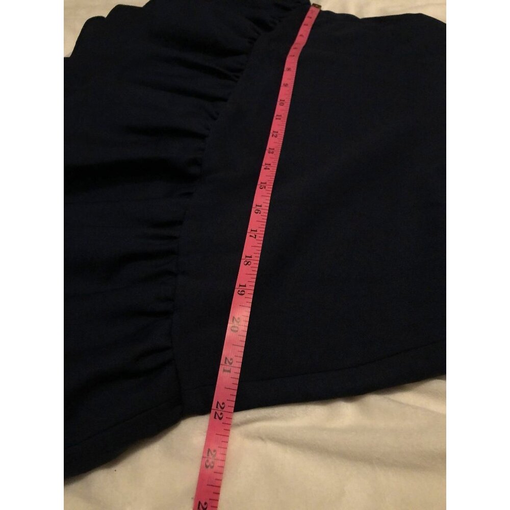 J.Crew Ruffle Hem Skirt Womens Size 10 Navy Blue Wool Blend Preppy Dark Academia - Picture 7 of 8